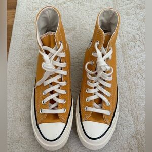 Converse Chuck 70 High Tops Sunflower Yellow WORN ONCE Women’s size 8.5